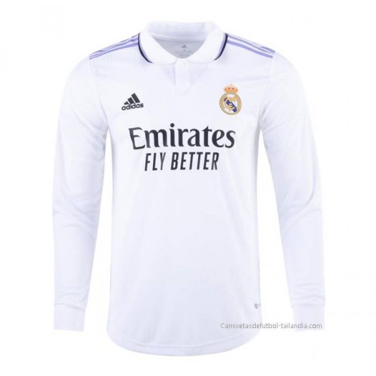 1ª Camiseta Real Madrid Authentic Manga Larga 2022-2023 - Haga un click en la imagen para cerrar