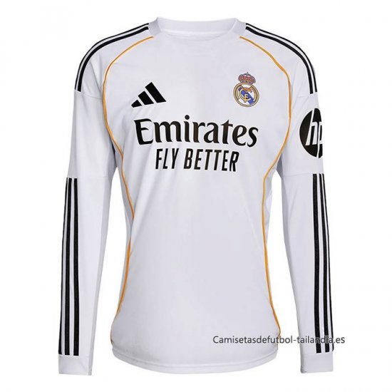 1ª Camiseta Real Madrid Manga Larga 2025-2026 - Haga un click en la imagen para cerrar