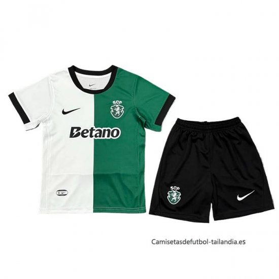 Camiseta Sporting Special Nino 2025-2026 Blanco Verde - Haga un click en la imagen para cerrar