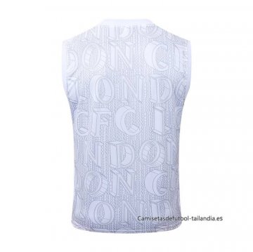 Camiseta de Entrenamiento Chelsea Sin Mangas 2025-2026 Blanco Gris