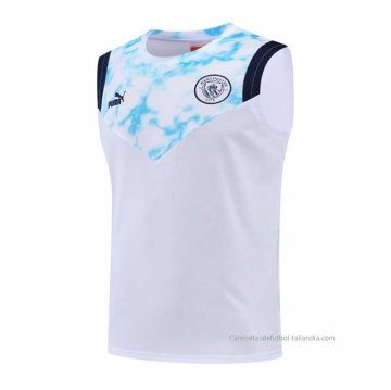 Camiseta de Entrenamiento Manchester City Sin Mangas 2022-2023 Blanco Camiseta de Entrenamiento Manchester City Sin Mangas 2022-2023 Blanco