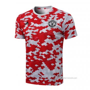 Camiseta de Entrenamiento Manchester United 2021-2022 Rojo y Blanco Camiseta de Entrenamiento Manchester United 2021-2022 Rojo y Blanco