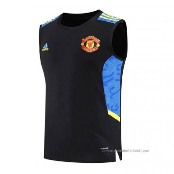 Camiseta de Entrenamiento Manchester United Sin Mangas 2022-2023 Azul Camiseta de Entrenamiento Manchester United Sin Mangas 2022-2023 Azul