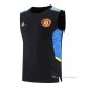 Camiseta de Entrenamiento Manchester United Sin Mangas 2022-2023 Azul