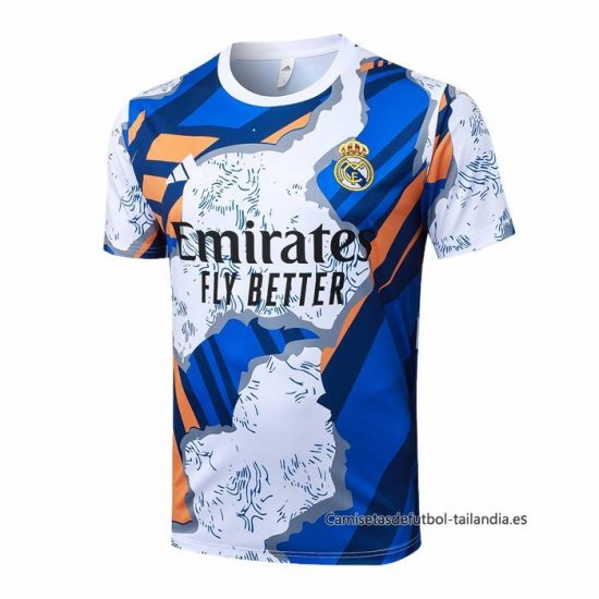 Camiseta de Entrenamiento Real Madrid 2025-2026 Blanco Azul - Haga un click en la imagen para cerrar