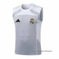 Camiseta de Entrenamiento Real Madrid Sin Mangas 2025-2026 Gris Blanco