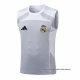 Camiseta de Entrenamiento Real Madrid Sin Mangas 2025-2026 Gris Blanco