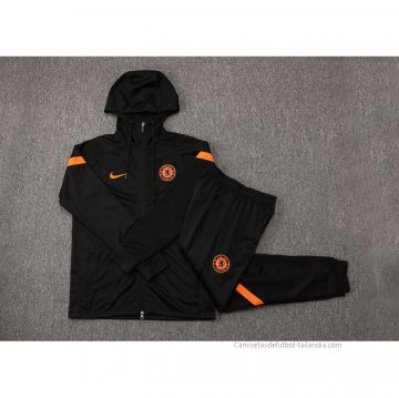 Chandal con Capucha del Chelsea 2021-2022 Negro