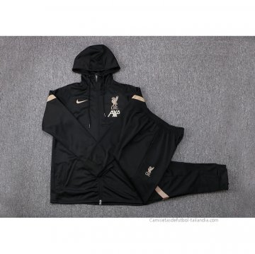 Chandal con Capucha del Liverpool 2021-2022 Negro