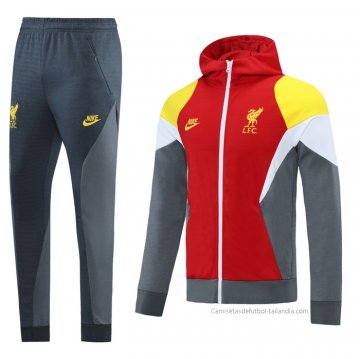Chandal con Capucha del Liverpool 2021-2022 Rojo