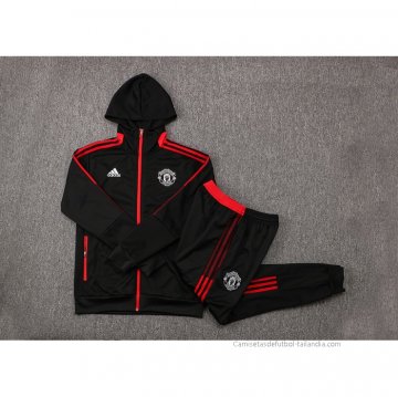 Chandal con Capucha del Manchester United 2021-2022 Negro