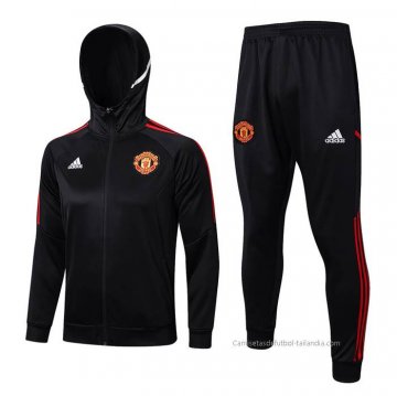 Chandal con Capucha del Manchester United 2022-2023 Negro Chandal con Capucha del Manchester United 2022-2023 Negro