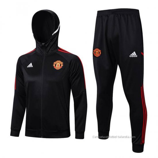 Chandal con Capucha del Manchester United 2022-2023 Negro - Haga un click en la imagen para cerrar