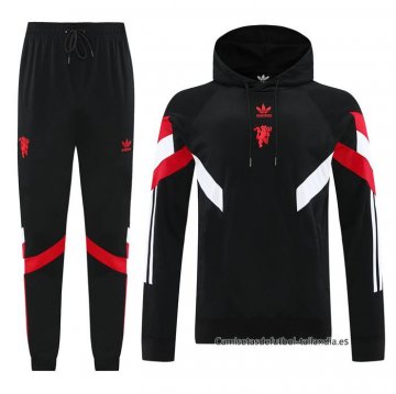 Chandal con Capucha del Manchester United 2024 Negro Chandal con Capucha del Manchester United 2024 Negro