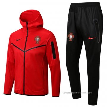 Chandal con Capucha del Portugal 2022-2023 Rojo Chandal con Capucha del Portugal 2022-2023 Rojo