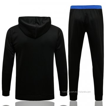 Chandal con Capucha del Real Madrid 2021-2022 Negro y Azul