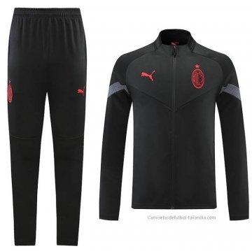 Chandal de Chaqueta del AC Milan 2022-2023 Negro Chandal de Chaqueta del AC Milan 2022-2023 Negro