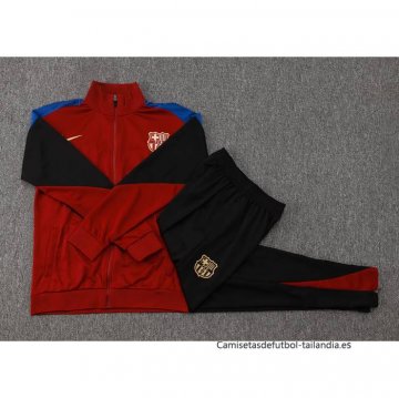Chandal de Chaqueta del Barcelona Nino 2024-2025 Rojo y Azul