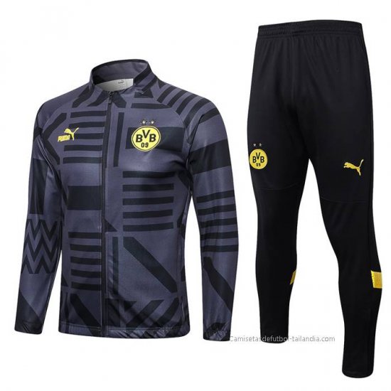 Chandal de Chaqueta del Borussia Dortmund 2022-2023 Negro y Gris - Haga un click en la imagen para cerrar