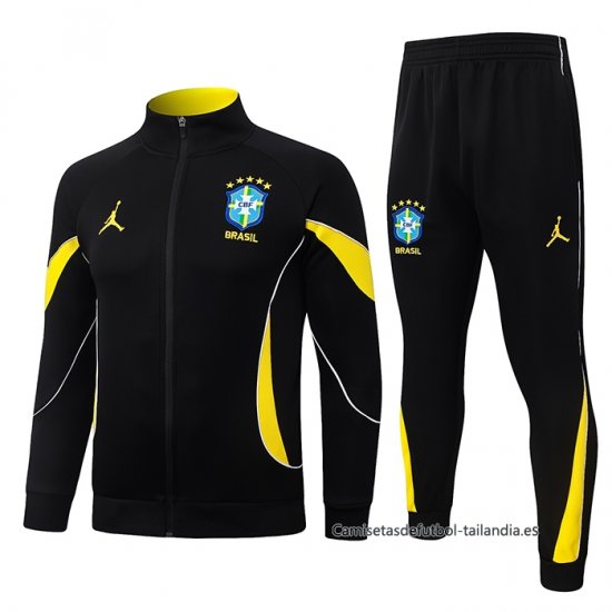 Chandal de Chaqueta del Brasil Nino 2026-2027 Negro Amarillo - Haga un click en la imagen para cerrar