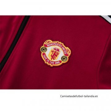 Chandal de Chaqueta del Manchester United Nino 2024-2025 Rojo Oscuro