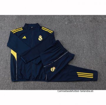 Chandal de Chaqueta del Real Madrid Nino 2025-2026 Azul Amarillo