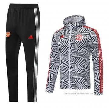 Chandal de Rompevientos del Manchester United 2021 Negro Chandal de Rompevientos del Manchester United 2021 Negro
