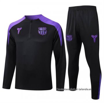 Chandal de Sudadera del Barcelona Nino 2025-2026 Negro Purpura Chandal de Sudadera del Barcelona Nino 2025-2026 Negro Purpura
