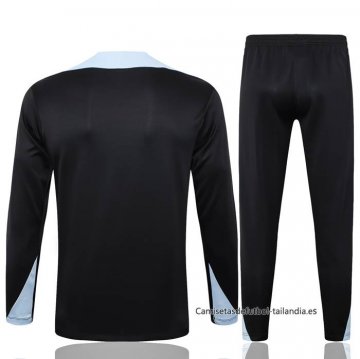 Chandal de Sudadera del Barcelona Nino 2024-2025 Negro y Gris