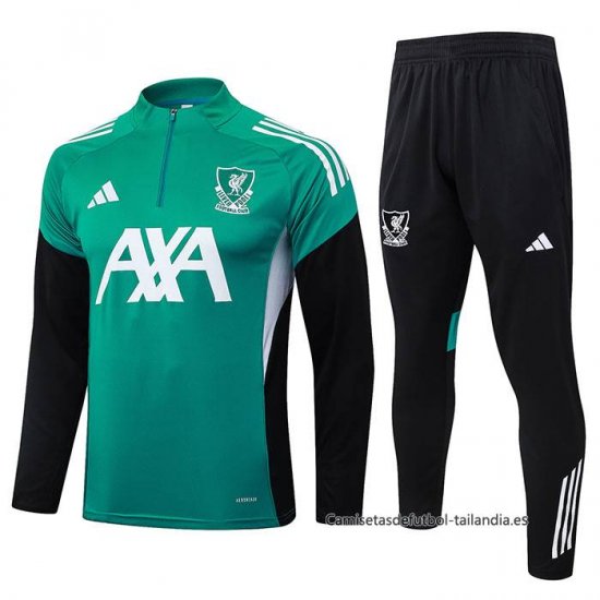 Chandal de Sudadera del Liverpool Nino 2025-2026 Verde Negro - Haga un click en la imagen para cerrar