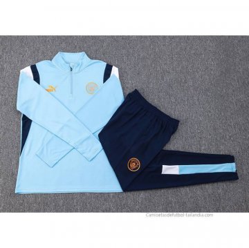 Chandal de Sudadera del Manchester City 2023-2024 Azul Claro