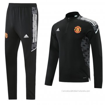 Chandal de Sudadera del Manchester United 2021-2022 Negro