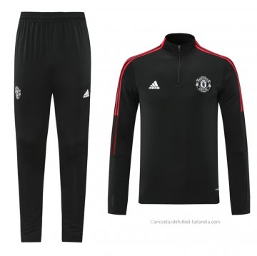 Chandal de Sudadera del Manchester United 2021-2022 Negro Chandal de Sudadera del Manchester United 2021-2022 Negro