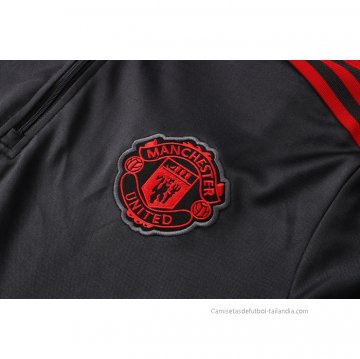 Chandal de Sudadera del Manchester United 2021-2022 Gris
