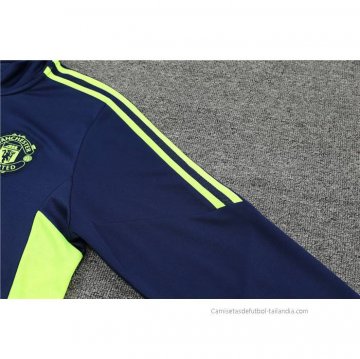 Chandal de Sudadera del Manchester United 2022-2023 Azul y Verde