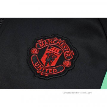 Chandal de Sudadera del Manchester United 2023-2024 Negro y Rojo