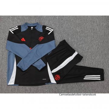 Chandal de Sudadera del Manchester United 2024-2025 Negro