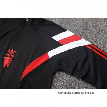 Chandal de Sudadera del Manchester United Nino 2024-2025 Negro