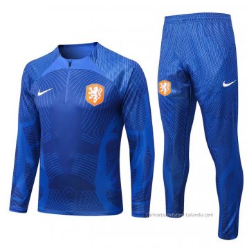 Chandal de Sudadera del Paises Bajos Nino 2022-2023 Azul Chandal de Sudadera del Paises Bajos Nino 2022-2023 Azul