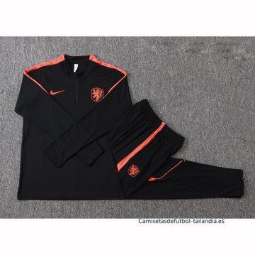 Chandal de Sudadera del Paises Bajos Nino 2026-2027 Negro