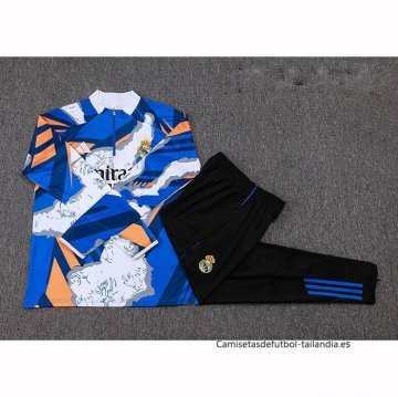 Chandal de Sudadera del Real Madrid 2025-2026 Azul Blanco