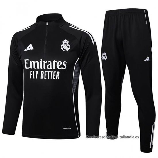 Chandal de Sudadera del Real Madrid 2025-2026 Negro - Haga un click en la imagen para cerrar