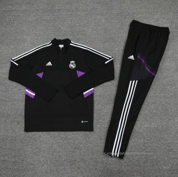 Chandal de Sudadera del Real Madrid Nino 2022-2023 Negro