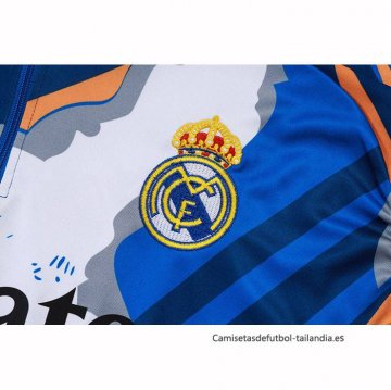 Chandal de Sudadera del Real Madrid Nino 2025-2026 Azul Blanco