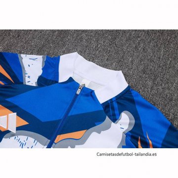 Chandal de Sudadera del Real Madrid Nino 2025-2026 Azul Blanco