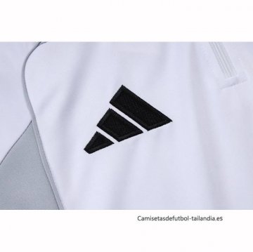 Chandal de Sudadera del Real Madrid Nino 2025-2026 Blanco Gris
