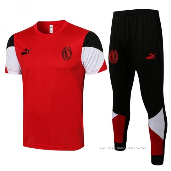 Chandal del AC Milan Manga Corta 2021-2022 Rojo - Haga un click en la imagen para cerrar