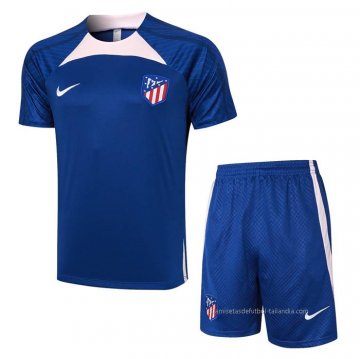 Chandal del Atletico Madrid Manga Corta 2023-2024 Azul - Pantalon Corto Chandal del Atletico Madrid Manga Corta 2023-2024 Azul - Pantalon Corto