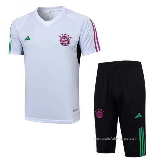 Chandal del Bayern Munich Manga Corta 2023-2024 Blanco - Pantalon Corto - Haga un click en la imagen para cerrar