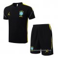 Chandal del Brasil Manga Corta 2026-2027 Negro - Pantalon Corto